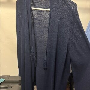 Lilly Pulitzer Navy Blue Tassel Cardigan